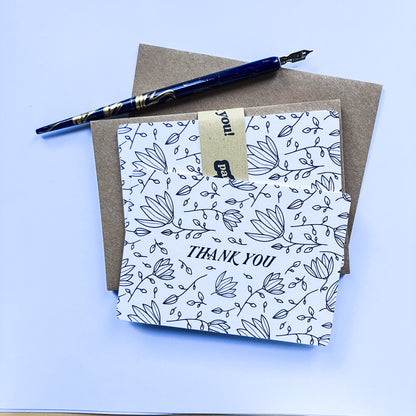 Thank You Illustrated Floral Notecard Set