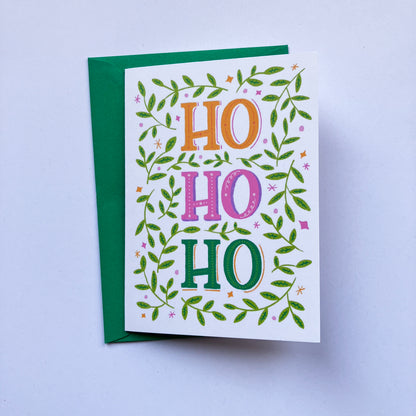 Ho Ho Ho Christmas Greeting Card