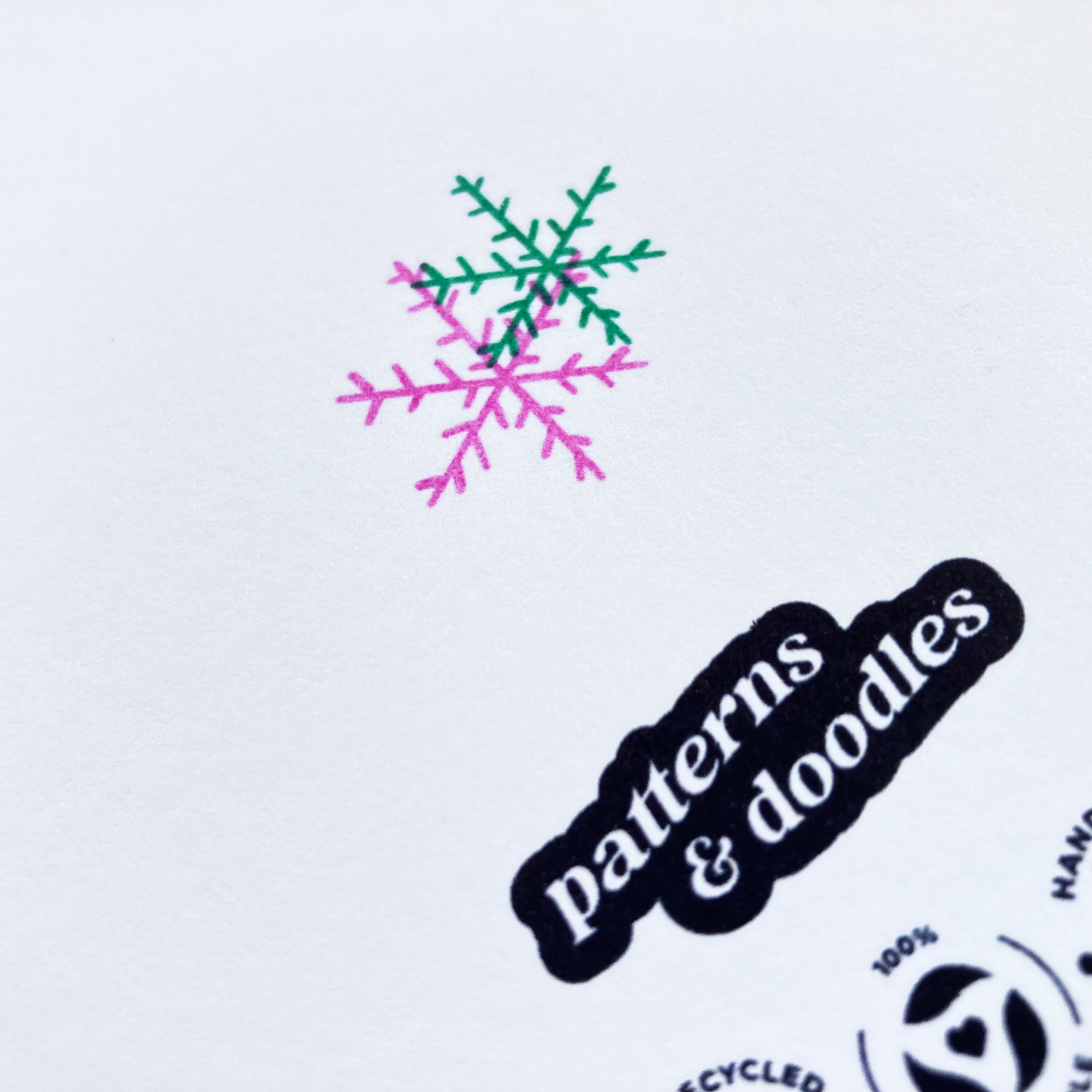 Risograph Christmas Card - Bright, Joyful Christmas - Single or Set