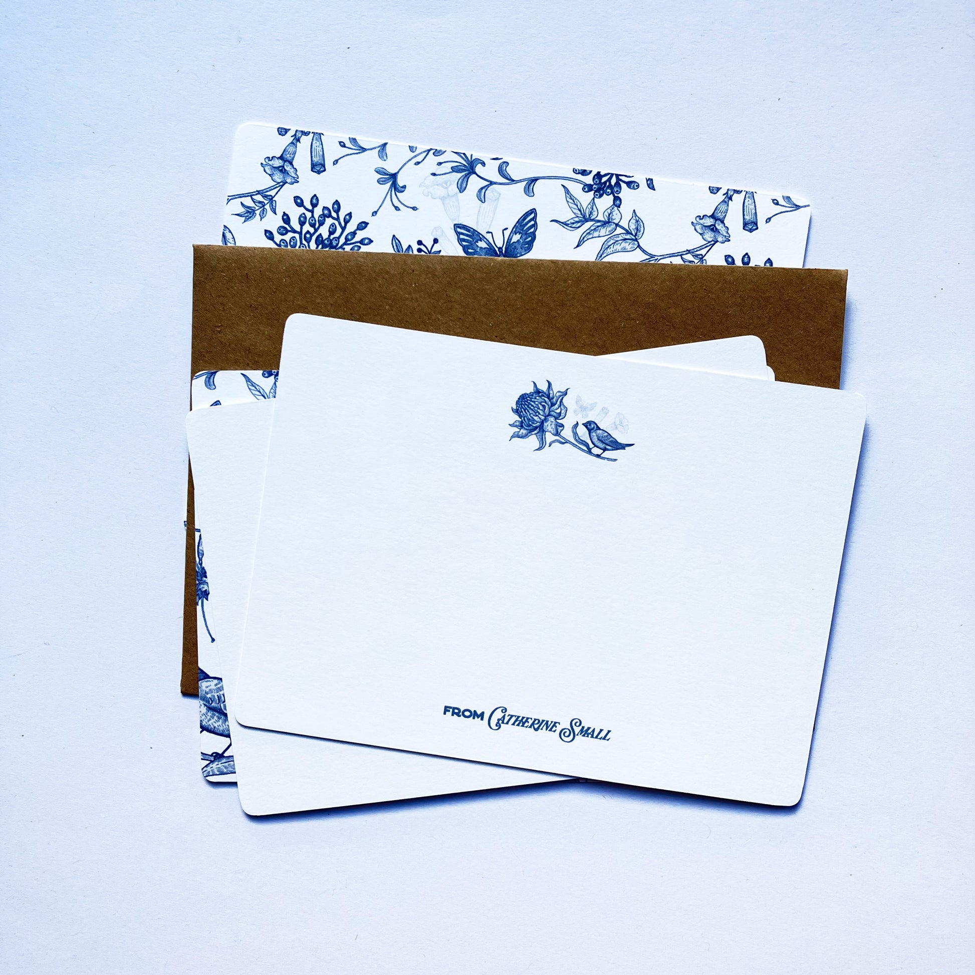 Botanical Personalised Note Cards Set