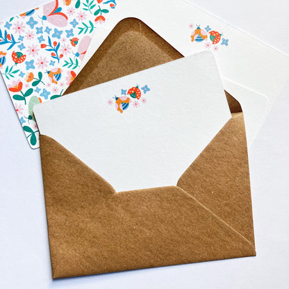 Personalised notecards pack - Butterflies and Ladybugs