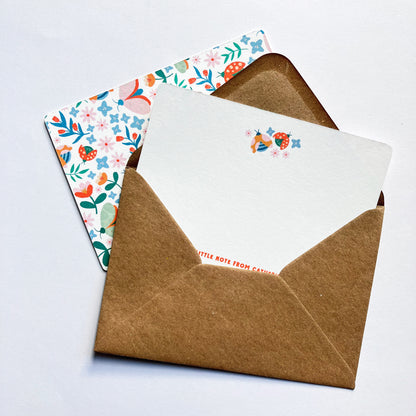 Personalised notecards pack - Butterflies and Ladybugs