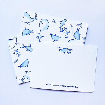 Ocean Life Personalised Thank You Note Cards