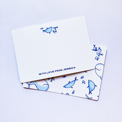 Ocean Life Personalised Thank You Note Cards