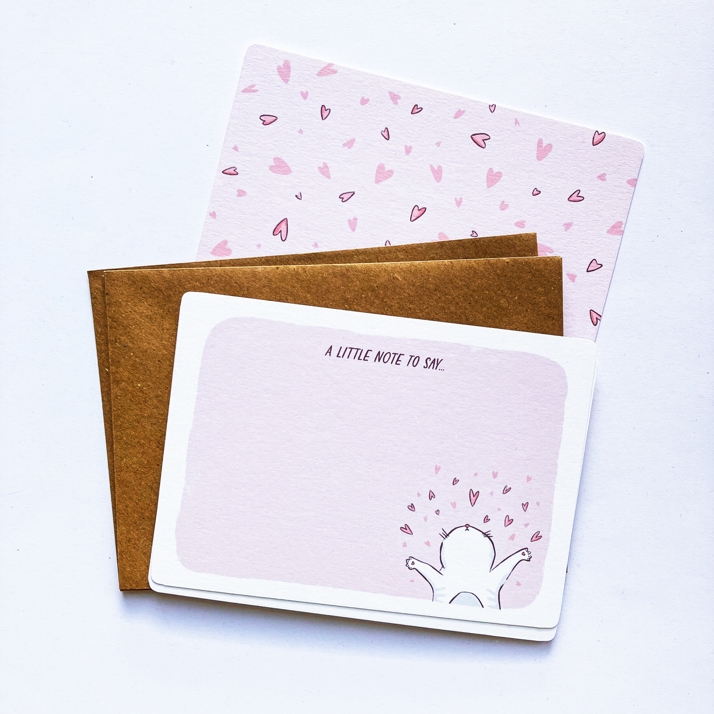 Loving Cat Personalised Thank You Note Cards