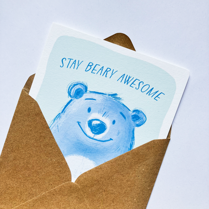 Stay Beary Awesome Birthday Card