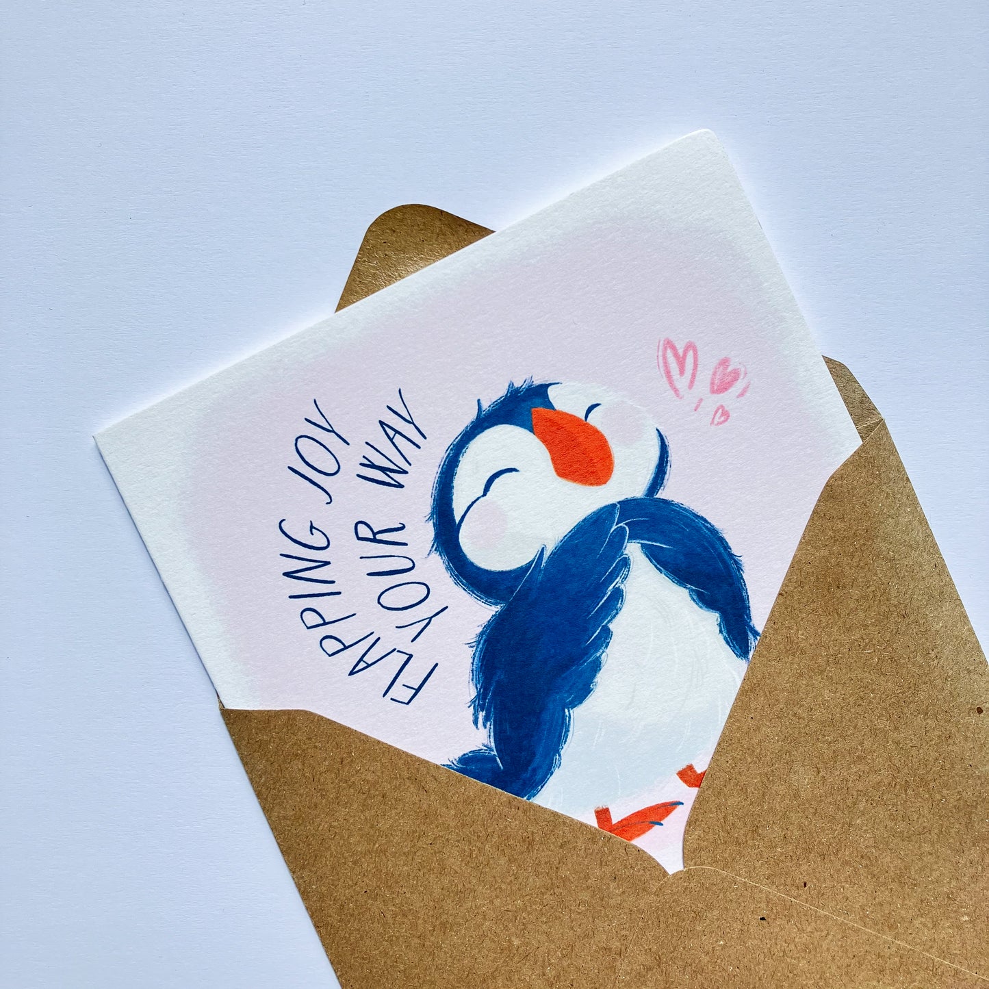 Flapping Joy Baby Puffin Birthday Card