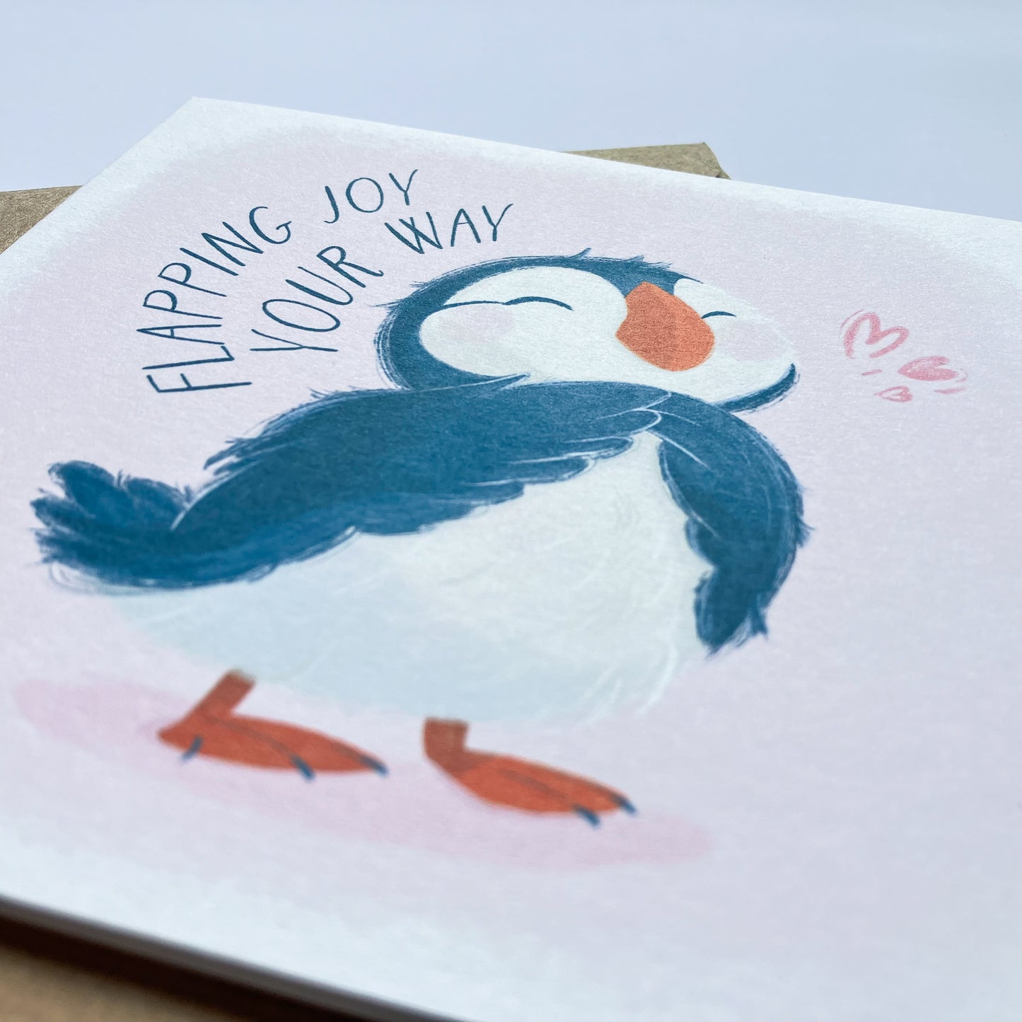 Flapping Joy Baby Puffin Birthday Card