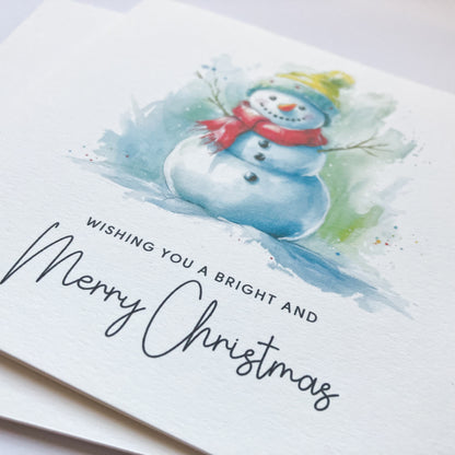 Watercolour Snowman Christmas Card Pack