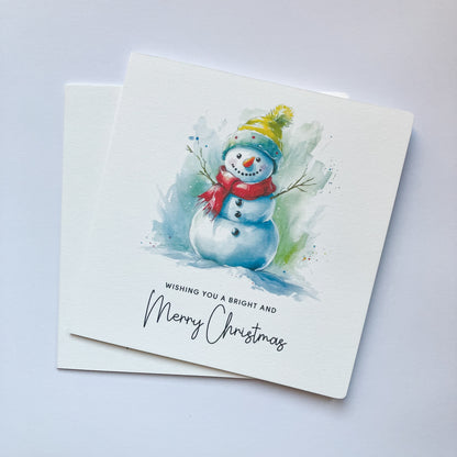 Watercolour Snowman Christmas Card Pack