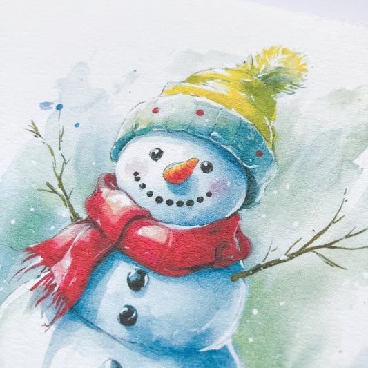 Watercolour Snowman Christmas Card Pack