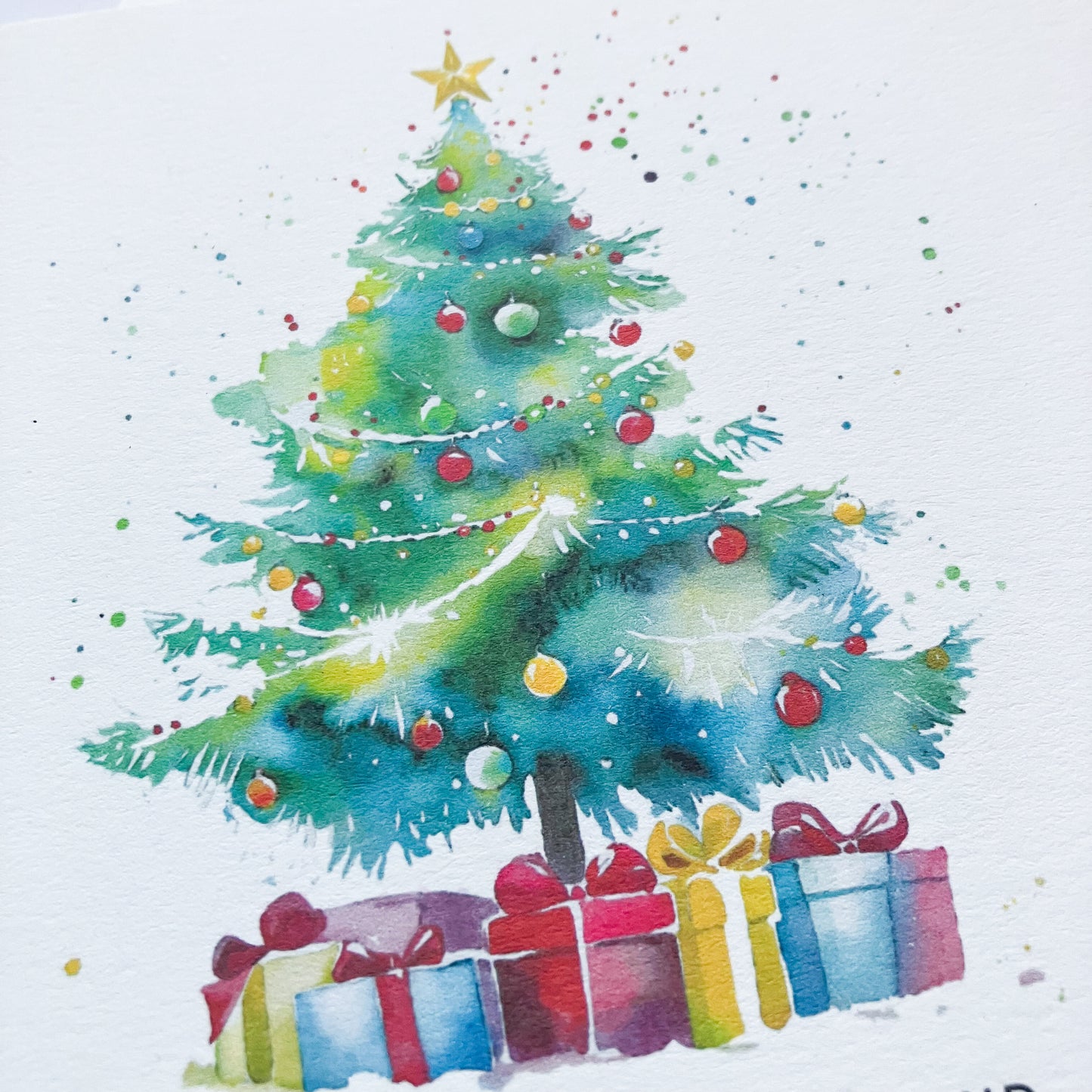 Watercolour Christmas Tree Card Pack