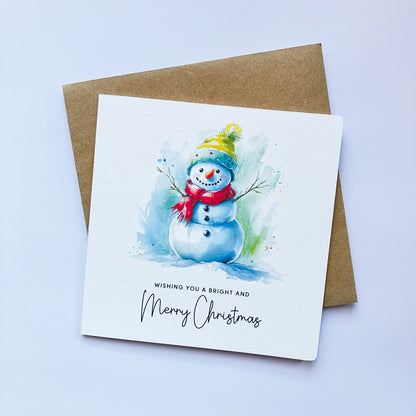 Watercolour Snowman Christmas Card Pack