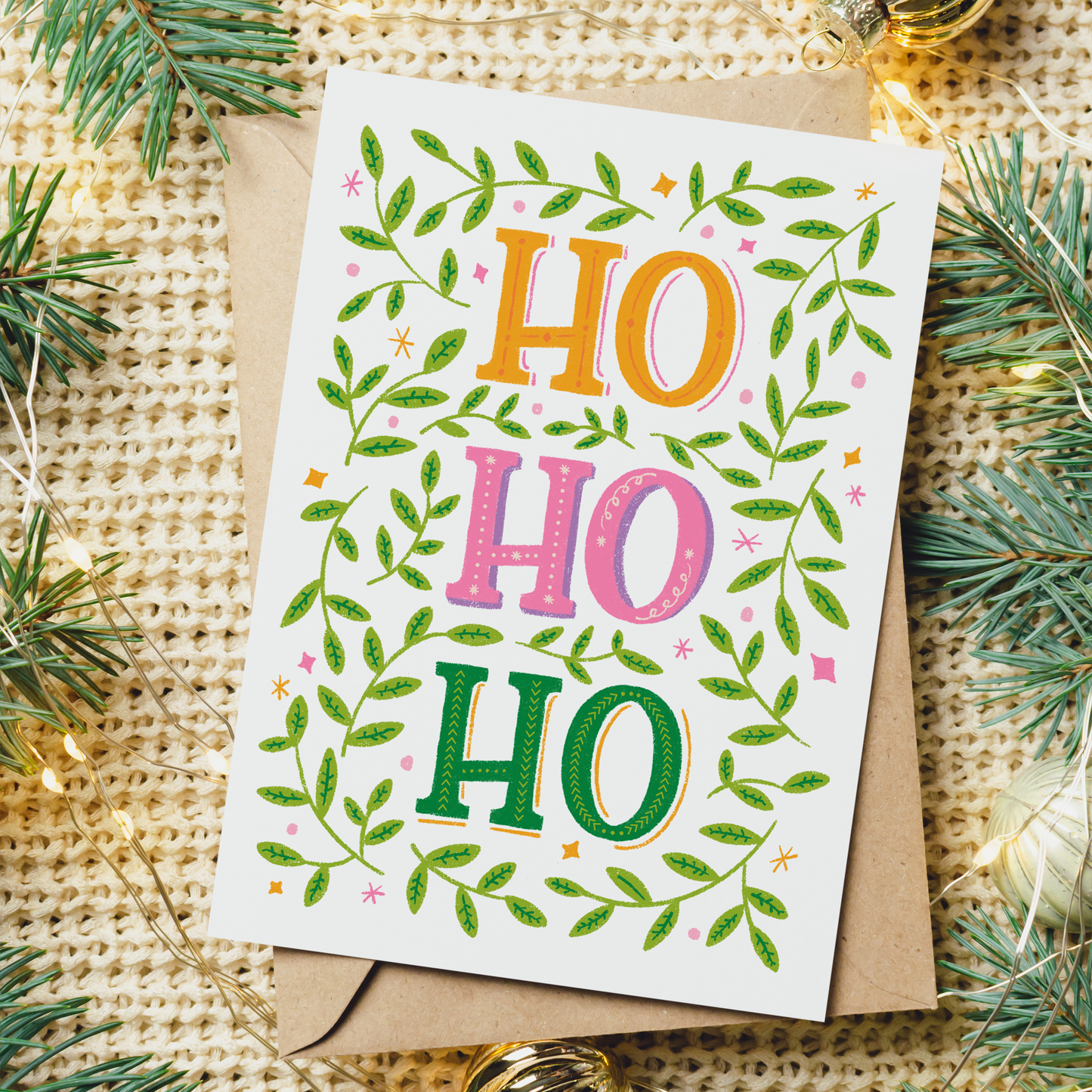 Ho Ho Ho Christmas Greeting Card