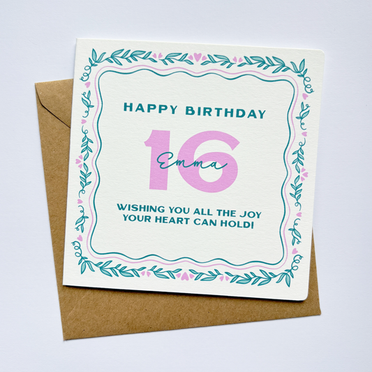 Personalised 16th Birthday Card