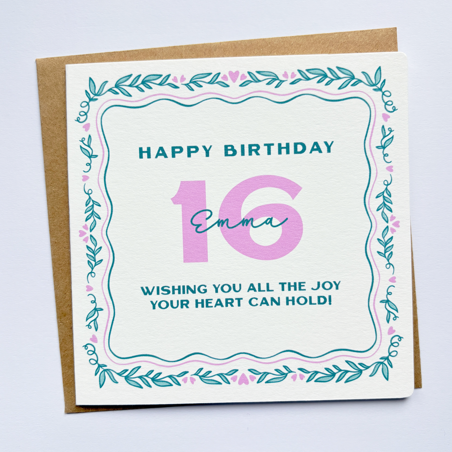 Personalised 16th Birthday Card