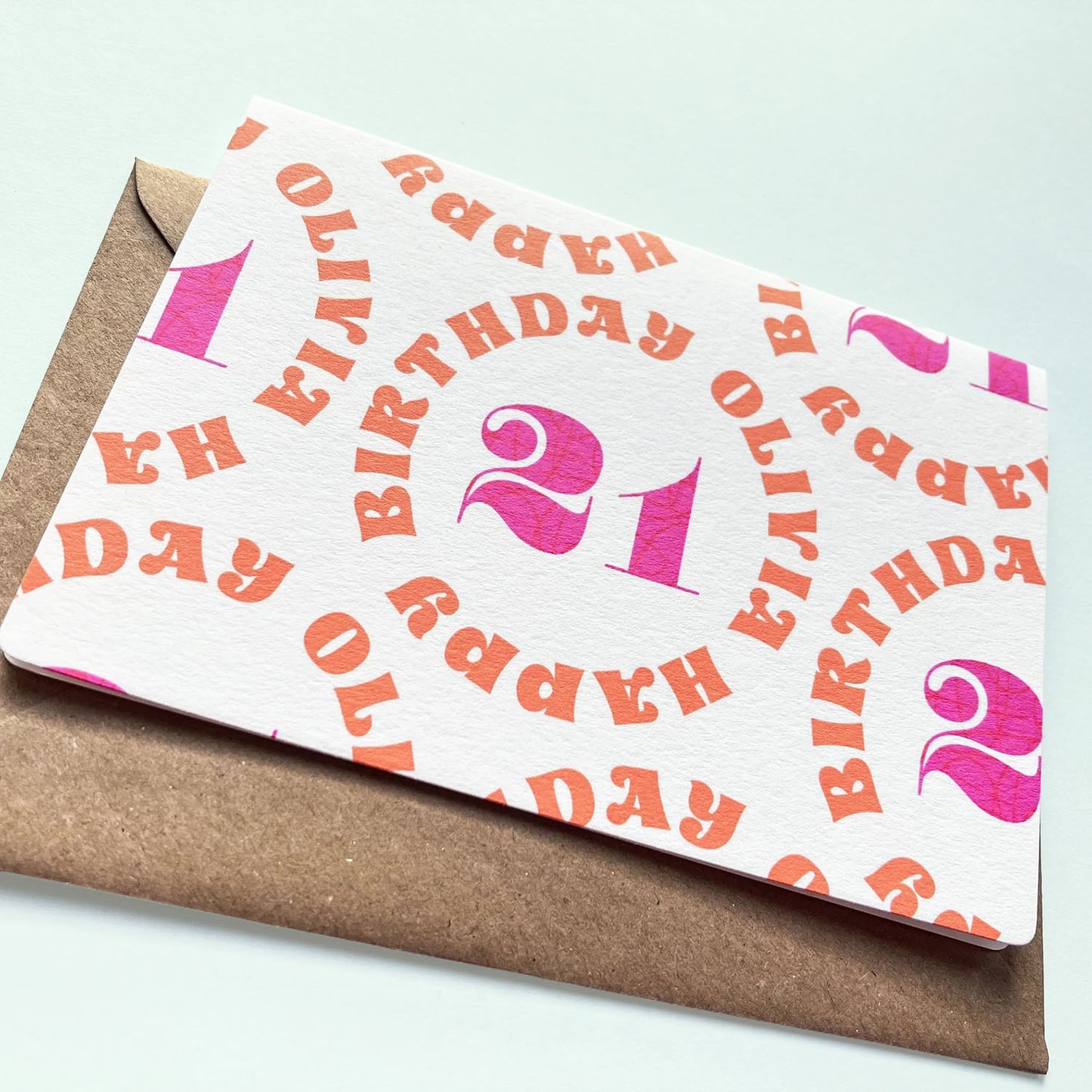 Personalised 21st Birthday Card - Minimalist Typography