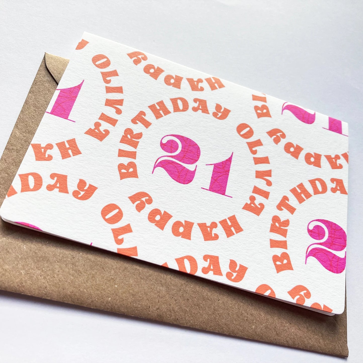 Personalised 21st Birthday Card - Minimalist Typography