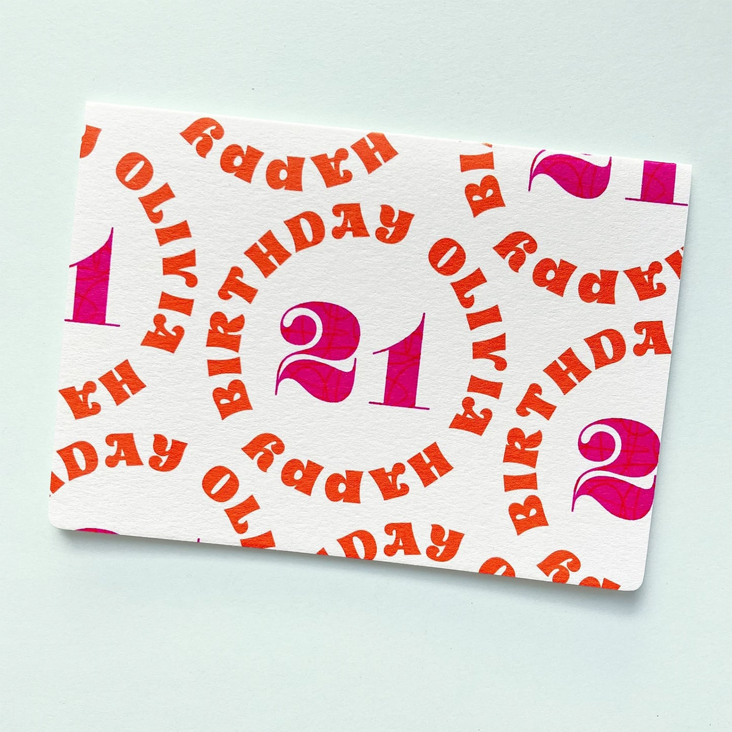 Personalised 21st Birthday Card - Minimalist Typography