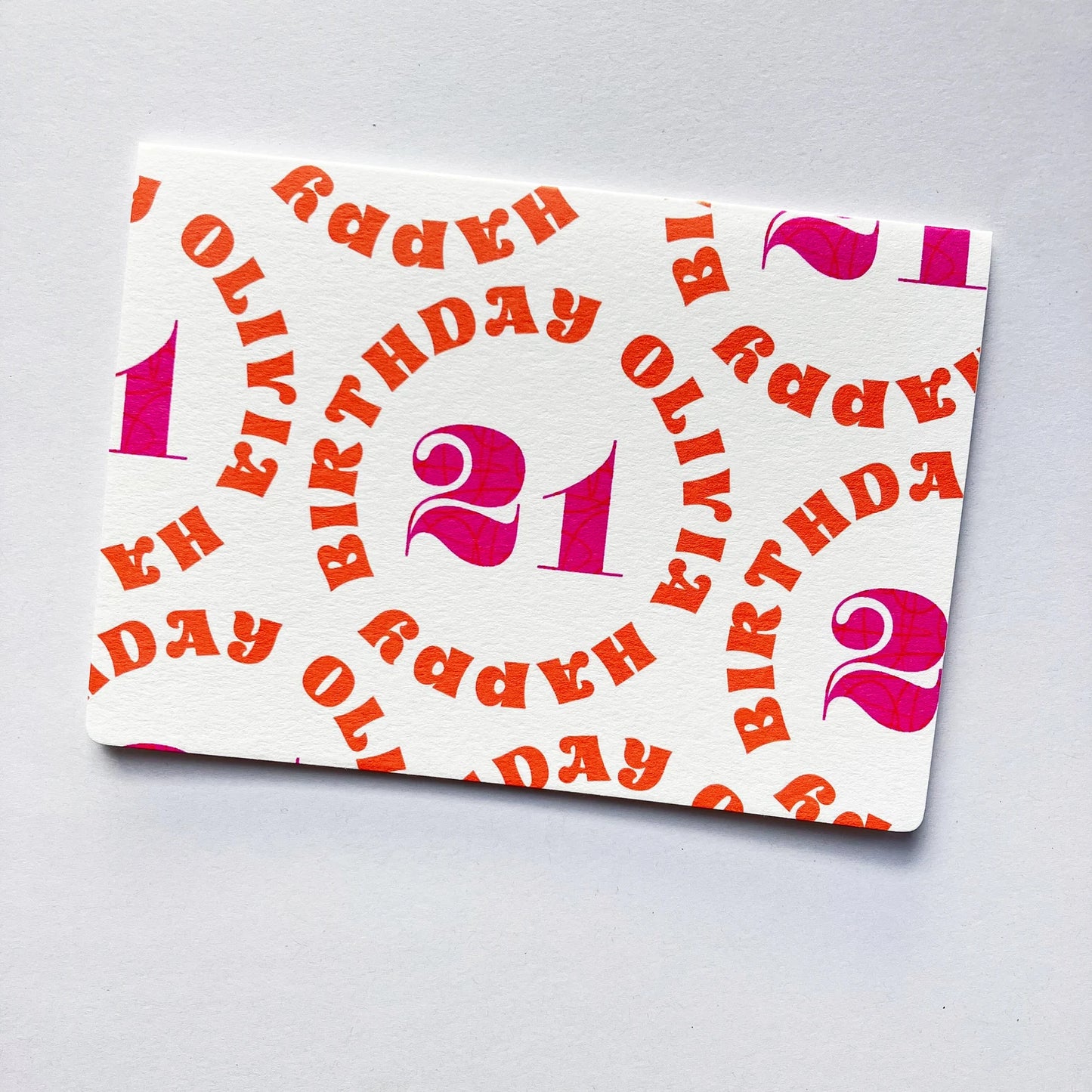 Personalised 21st Birthday Card - Minimalist Typography