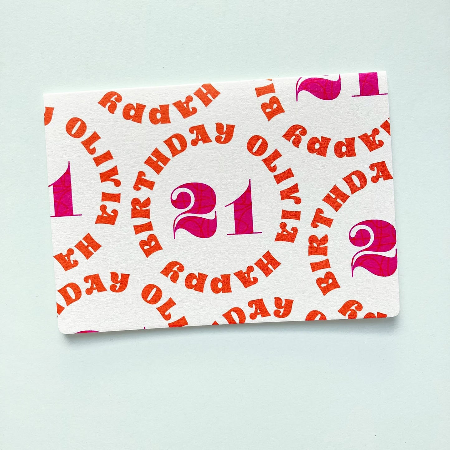 Personalised 21st Birthday Card - Minimalist Typography