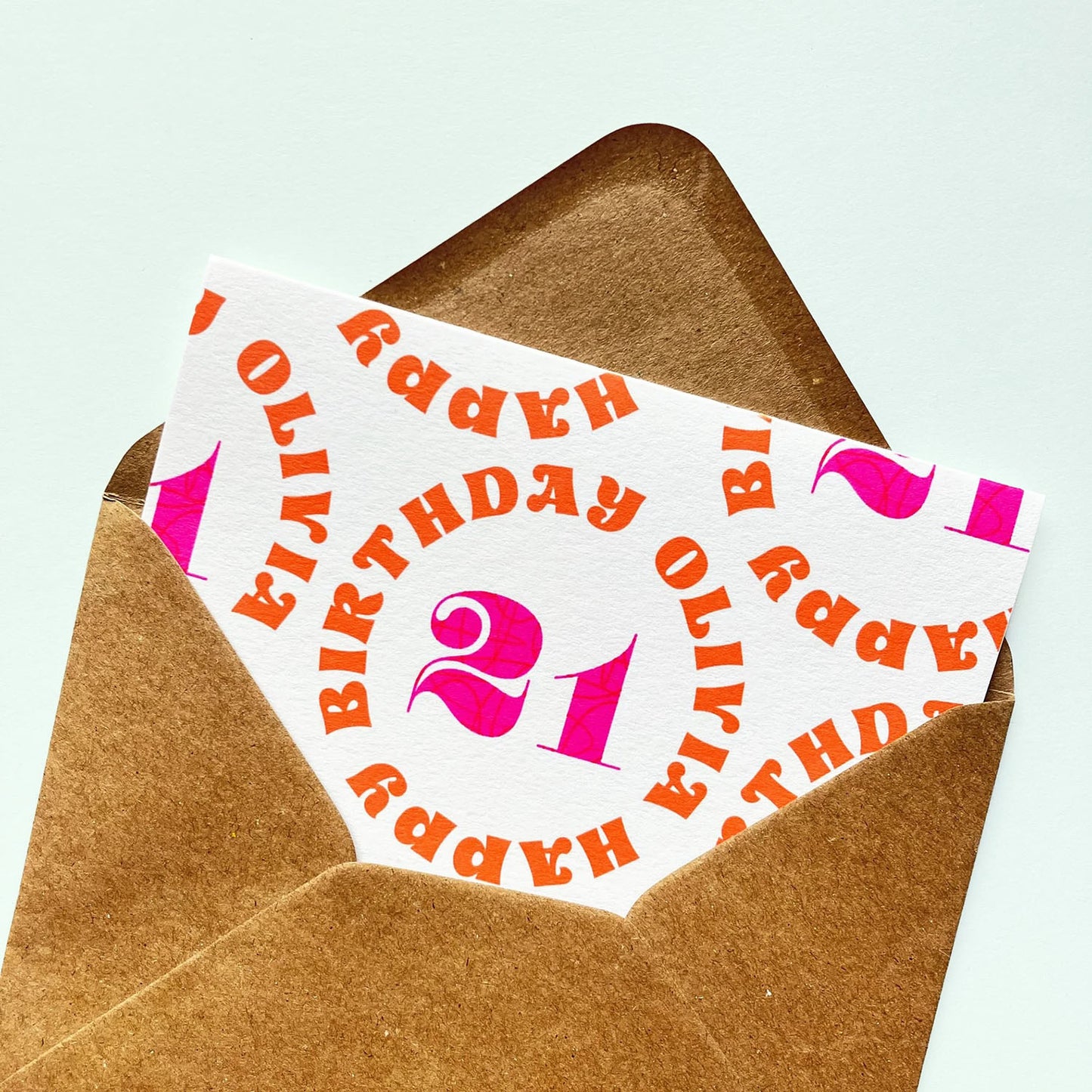 Personalised 21st Birthday Card - Minimalist Typography