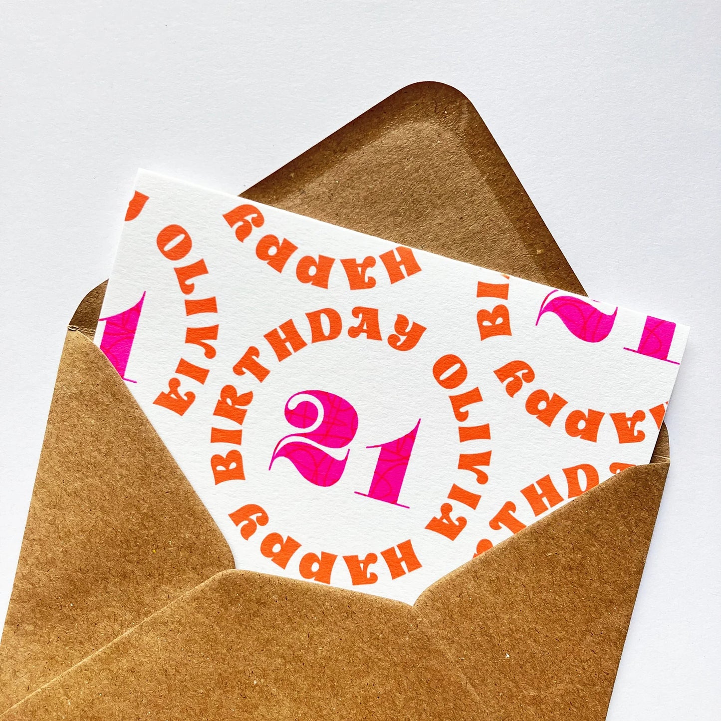 Personalised 21st Birthday Card - Minimalist Typography