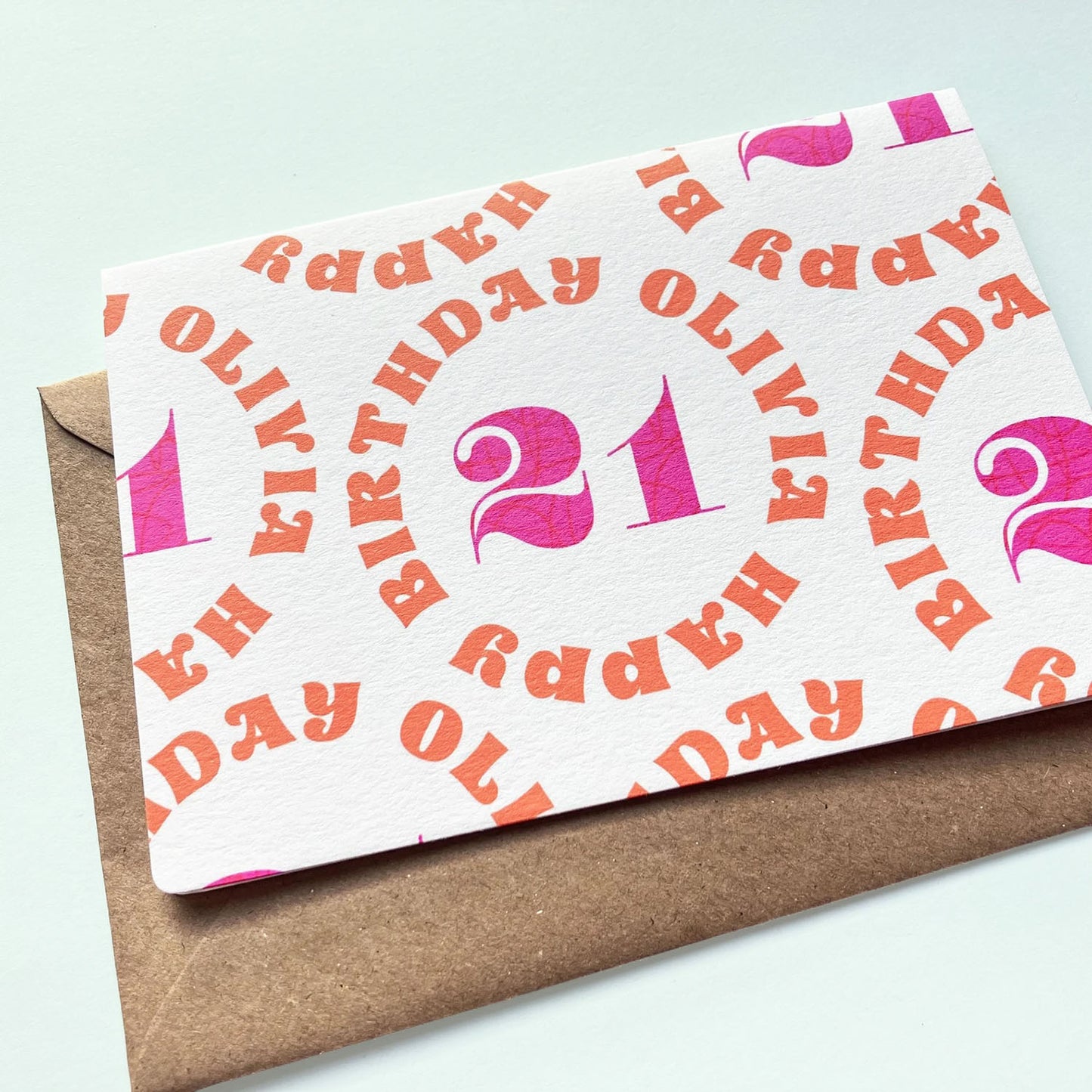 Personalised 21st Birthday Card - Minimalist Typography