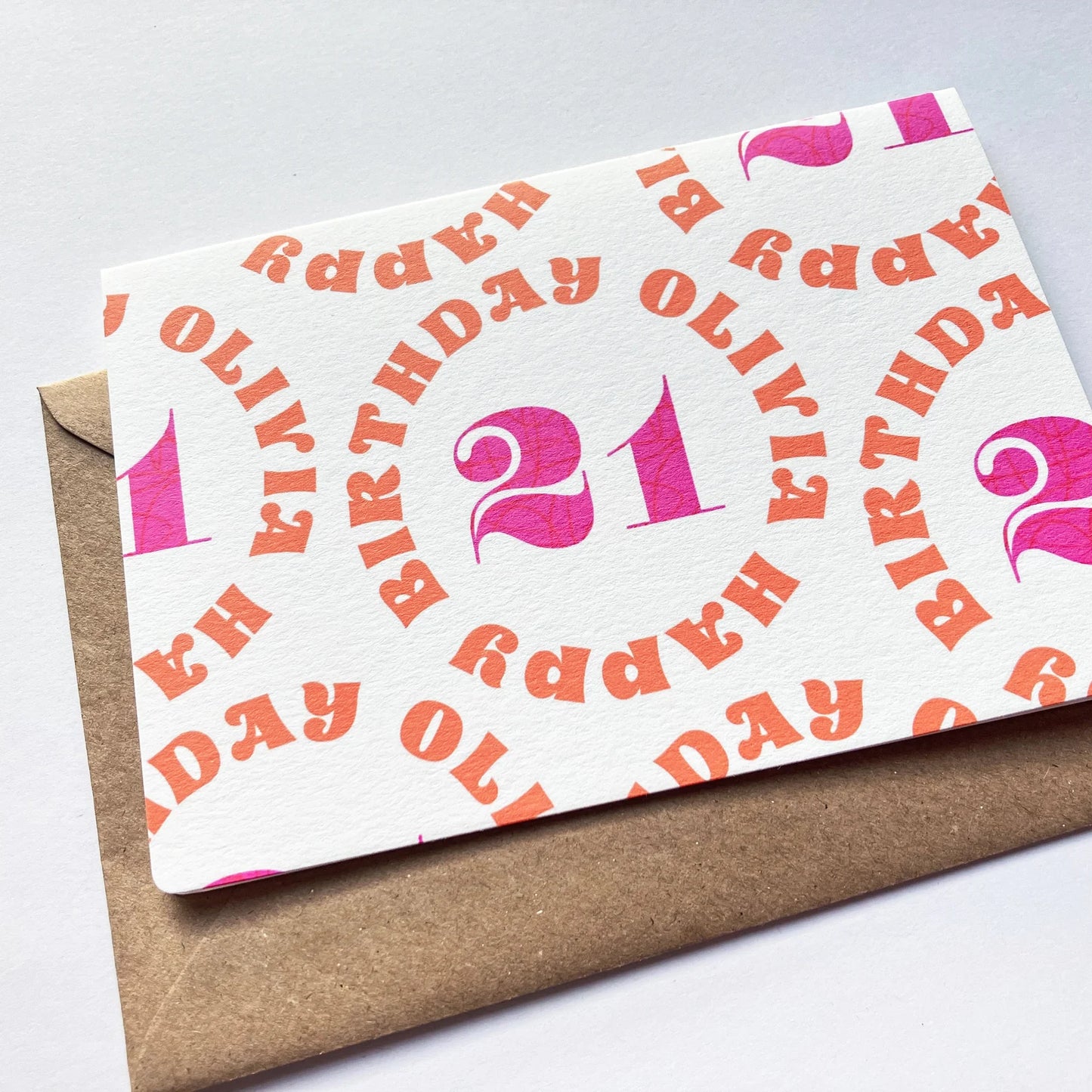Personalised 21st Birthday Card - Minimalist Typography