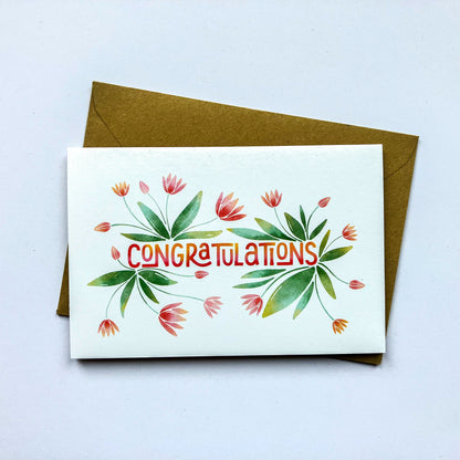 Watercolour Congratulations Greeting Card