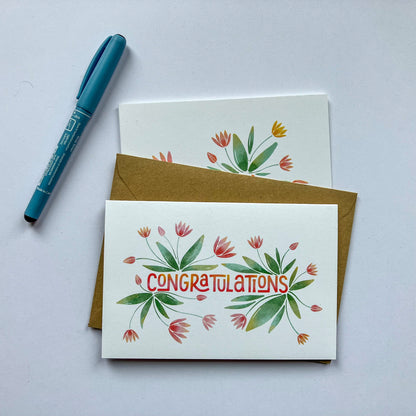 Watercolour Congratulations Greeting Card