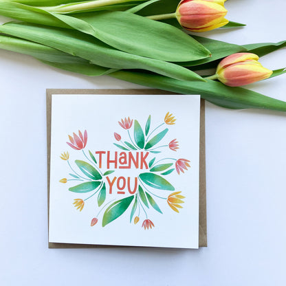 Watercolour Thank You Greeting Card