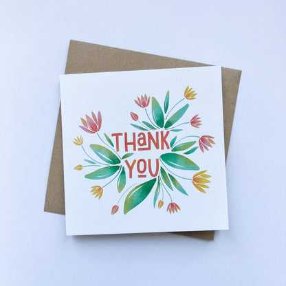 Watercolour Thank You Greeting Card