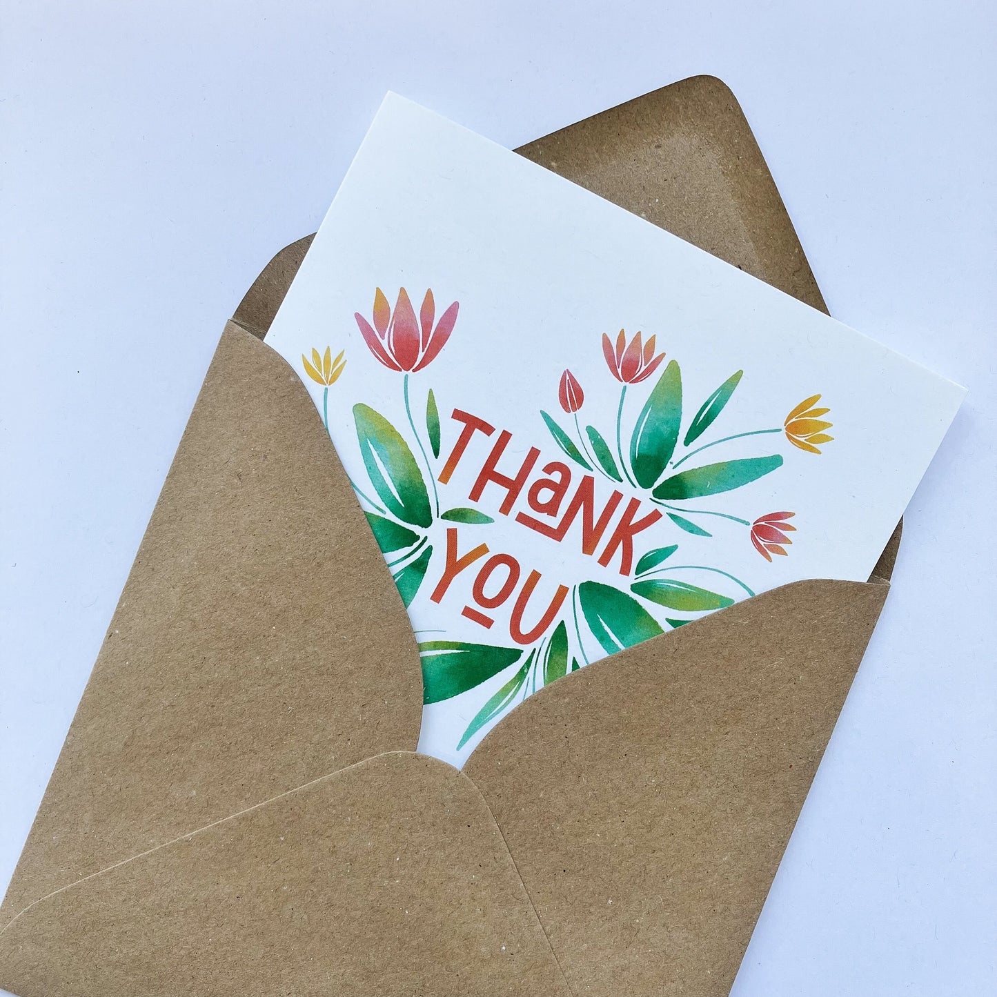 Watercolour Thank You Greeting Card