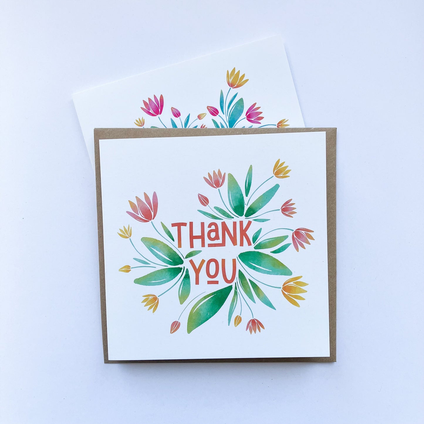 Watercolour Thank You Greeting Card