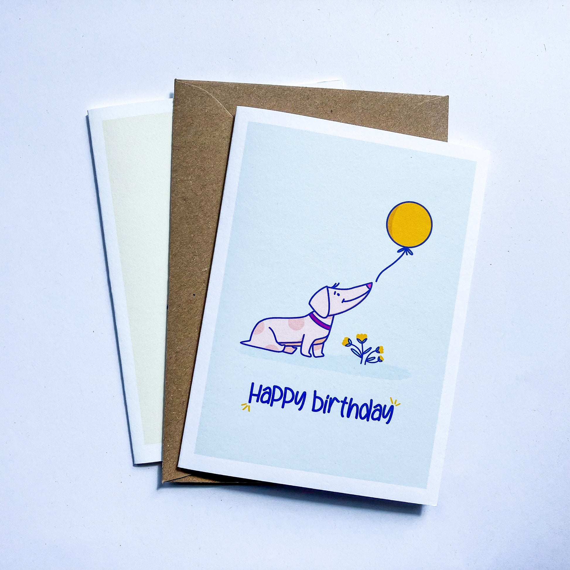 Happy birthday card for dog lovers, Illustrated birthday card, Cute birthday card for a friend